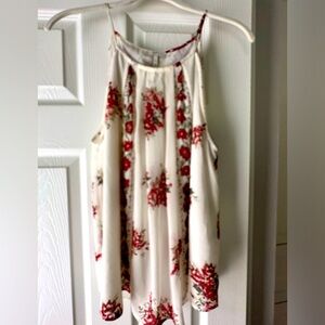 Joie Silk Halter, Gorgeous cream, red and green - Great Condition